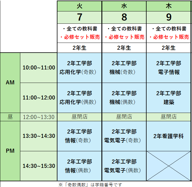 2026年度前期 在校生の教科書販売について【4月20日更新】｜在学中の方